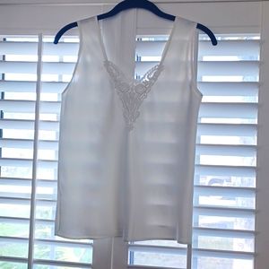 ♥️Bundle Only♥️ ESCAPADES SATINY LACE APPLIQUE LAYERING TANK CAMISOLE SZ S